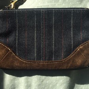 Coach Wristlet Dark denim/brown